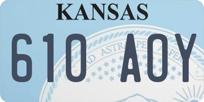 KS license plate 610AOY
