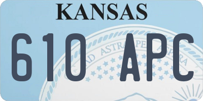 KS license plate 610APC
