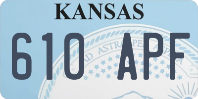 KS license plate 610APF