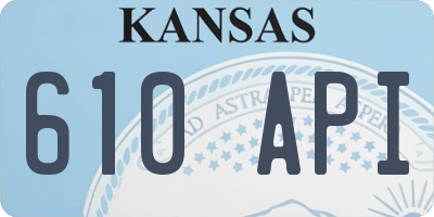 KS license plate 610API
