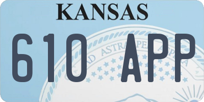 KS license plate 610APP