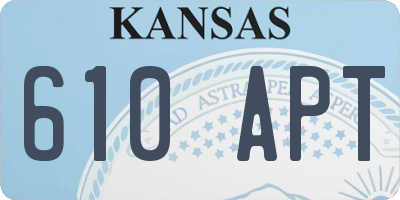 KS license plate 610APT