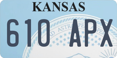 KS license plate 610APX