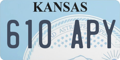 KS license plate 610APY