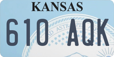 KS license plate 610AQK