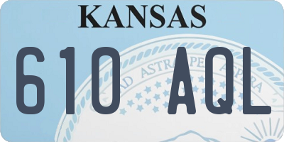 KS license plate 610AQL