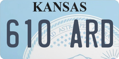 KS license plate 610ARD