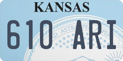 KS license plate 610ARI