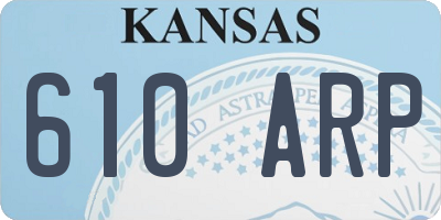 KS license plate 610ARP