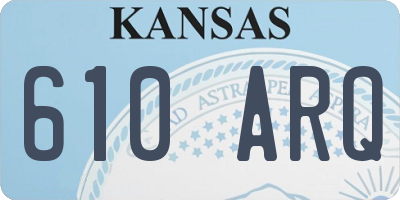 KS license plate 610ARQ