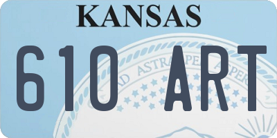 KS license plate 610ART