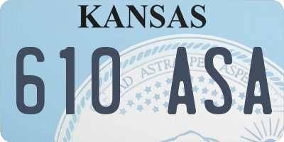 KS license plate 610ASA