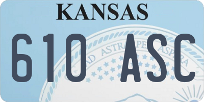 KS license plate 610ASC