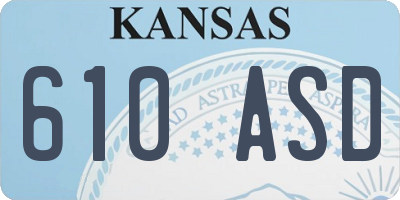 KS license plate 610ASD