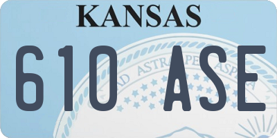 KS license plate 610ASE