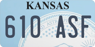 KS license plate 610ASF