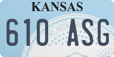 KS license plate 610ASG