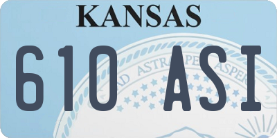 KS license plate 610ASI