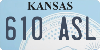KS license plate 610ASL