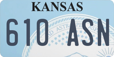KS license plate 610ASN