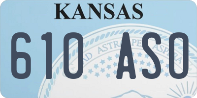 KS license plate 610ASO