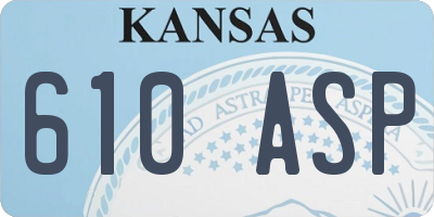 KS license plate 610ASP