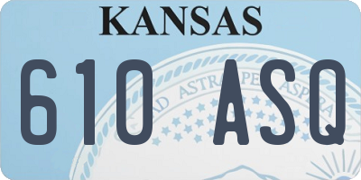 KS license plate 610ASQ