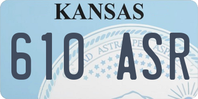 KS license plate 610ASR