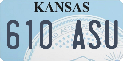 KS license plate 610ASU