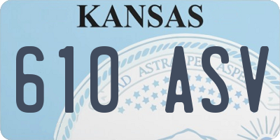 KS license plate 610ASV