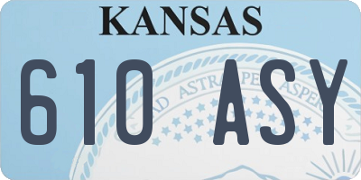 KS license plate 610ASY