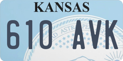 KS license plate 610AVK