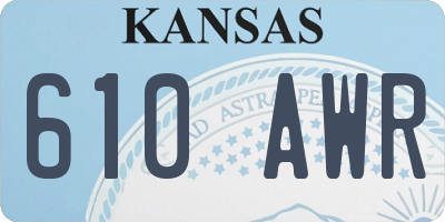 KS license plate 610AWR
