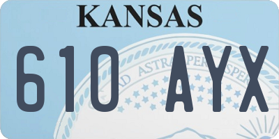 KS license plate 610AYX