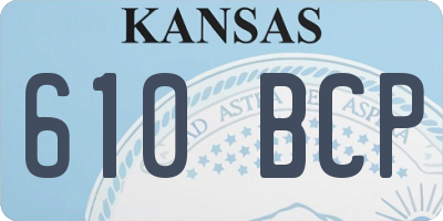 KS license plate 610BCP