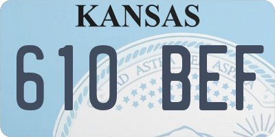 KS license plate 610BEF