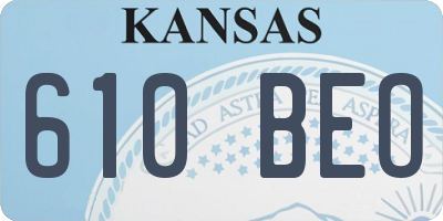 KS license plate 610BEO