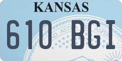KS license plate 610BGI