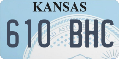 KS license plate 610BHC
