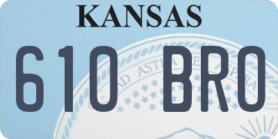 KS license plate 610BRO