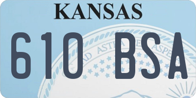 KS license plate 610BSA
