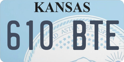 KS license plate 610BTE