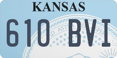 KS license plate 610BVI