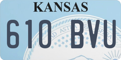 KS license plate 610BVU