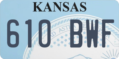 KS license plate 610BWF