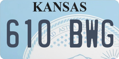KS license plate 610BWG
