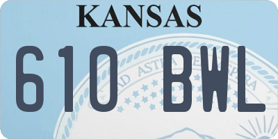 KS license plate 610BWL