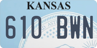 KS license plate 610BWN