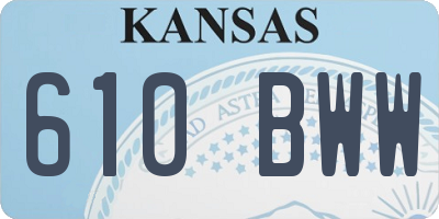 KS license plate 610BWW