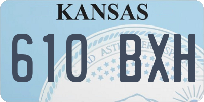 KS license plate 610BXH